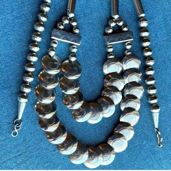 Ina J Nez Handmade & Stamped Pillow & Barrel Bead Necklace - Picture 2 of 9